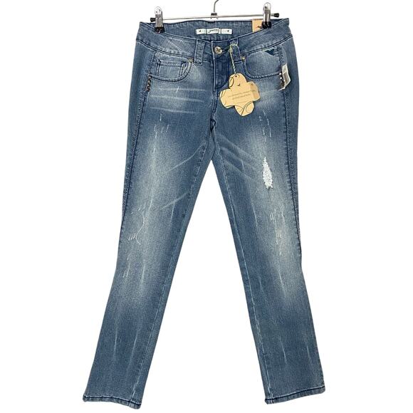 Grane Junior Low Rise Distressed Skinny Jeans Size 3 - Picture 1 of 9
